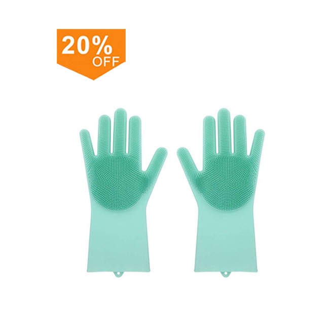 Amazon Best Sellers High Quality 100% Bpa Free Magic Silicone Dishwashing Gloves Scrubber Gloves Heat Resistant